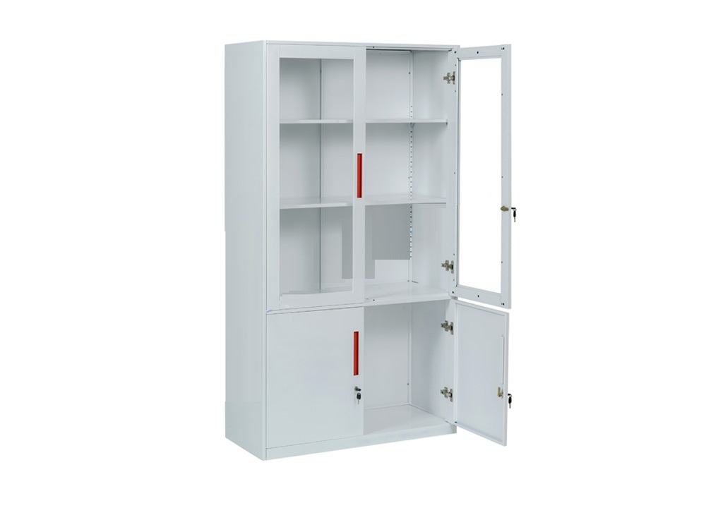 Tủ tài liệu sắt trắng The One TU09K3D cao 183cm cánh kính